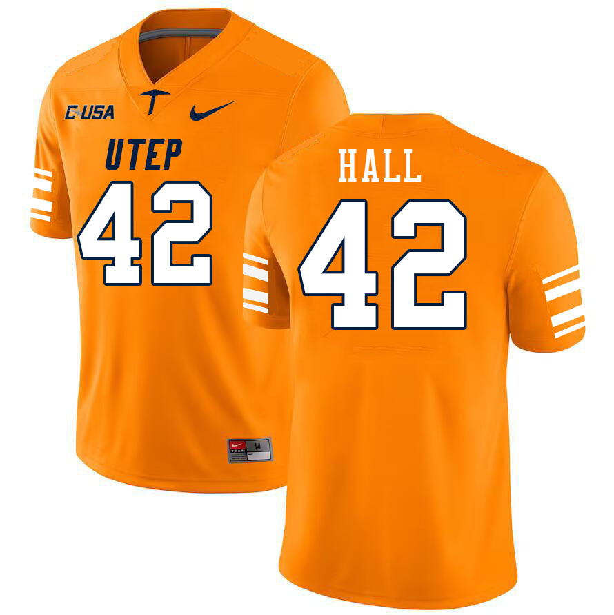 Men-Youth #42 Jake Hall UTEP Miners 2023 College Football Jerseys Stitched-Orange